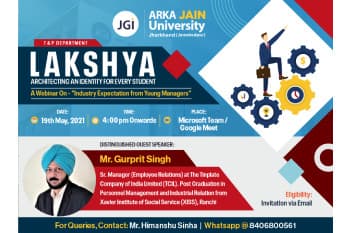 A Virtual Session On “Industry Expectation From Young Managers” Was Organized For The Students Of MBA, MCA, BBA & BCOM