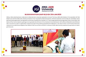 BLOOD DONATION CAMP HELD ON 20th JAN 2020