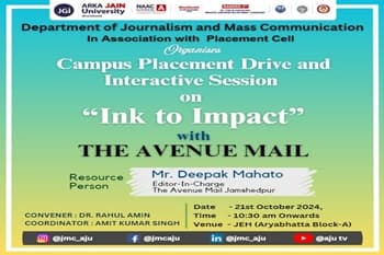 CAMPUS PLACEMENT DRIVE AND INTERACTIVE SESSION ON ‘INK TO IMPACT’ WITH THE AVENUE MAIL