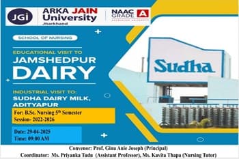 Educational Visit to Sudha Milk Dairy, Adityapur