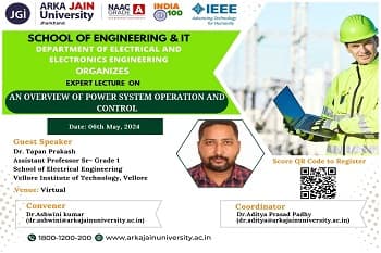 Expert Lecture on : An Overview of Power System Operation and Control