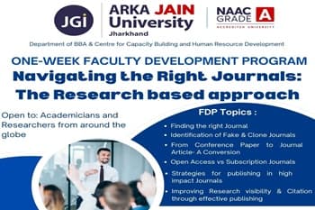 FDP On “Navigating the Right Journals: The Research based approach”
