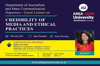 Guest Lecture on the topic ‘Credibility of media and ethical practices’