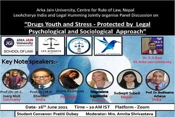 International Panel Discussion On “Drugs, Youth and Stress- Protected by Legal, Psychological and Sociological Approach”