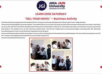 LEARN EDGE SATURDAY “SELL YOUR NOVEL” – Business Activity
