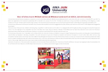 Makarsankranti At ARKA Jain University