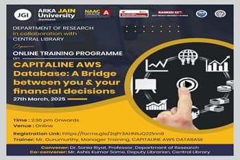 Online Training Session on CAPITALINE AWS Database: A Bridge Between You & Your Financial Decisions