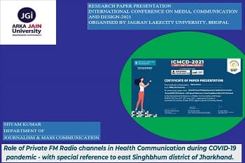 Research paper presentation / International Conference on Media, Communication and Design-2021