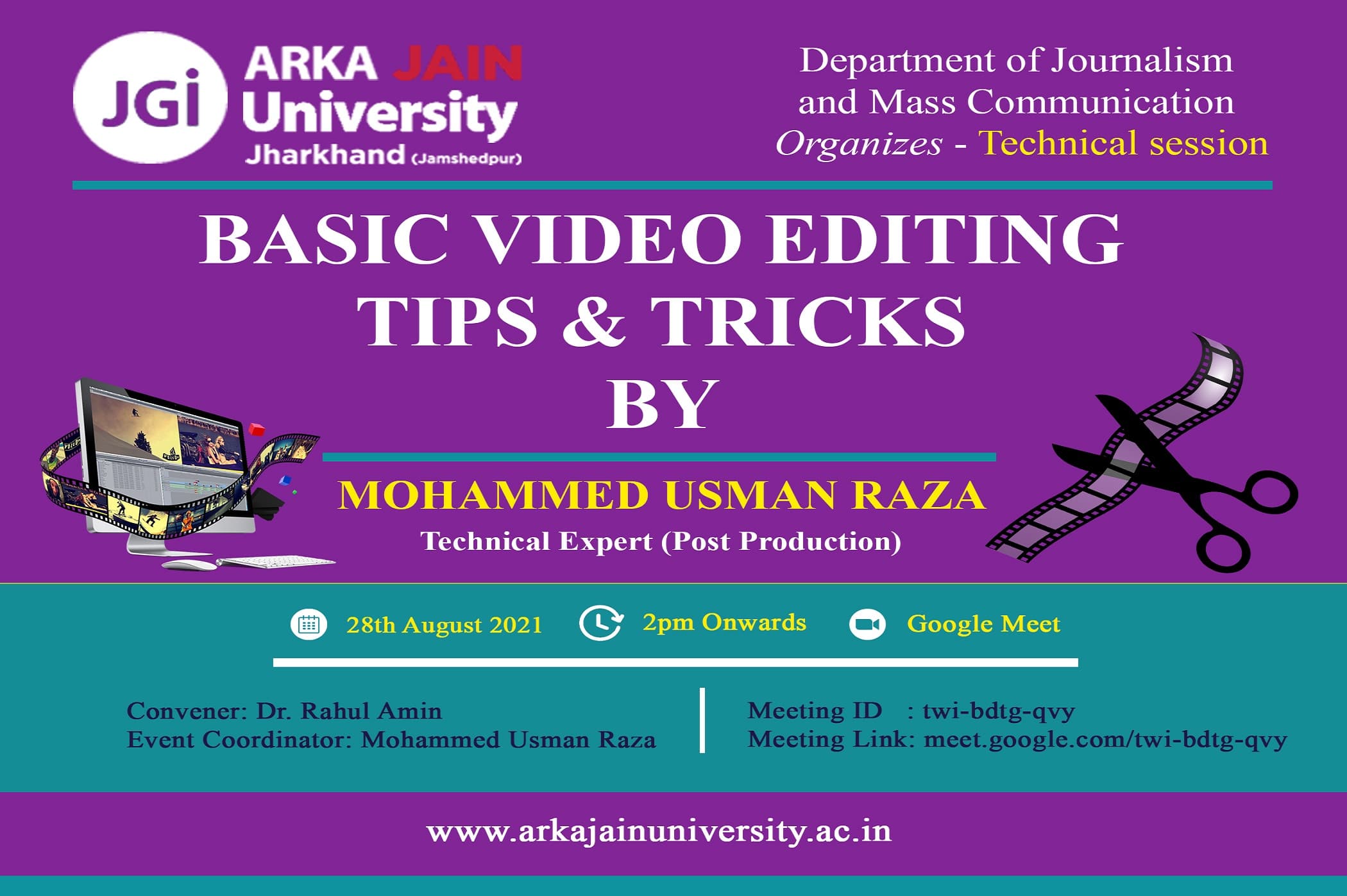 Technical Session – Basic Video Editing Tips & Tricks