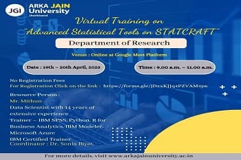 Virtual Training on Advanced Statistical Tools on STATCRAFT