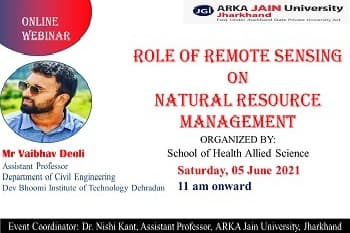 Webinar on Role of Remote Sensing on Natural Resource Management