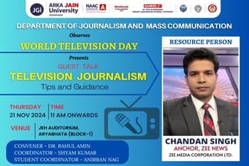 World Television Day – A Guest Talk on ‘Television Journalism-Tips and Guidance’