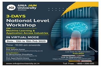 3- Days National Level Workshop On Machine Learning & Application Across Industries