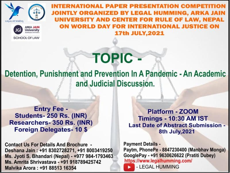 An Academic and Judicial Discussion on Detention, Punishment and Prevention In a Pandemic