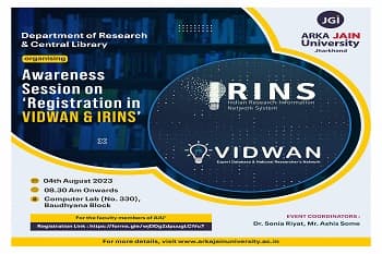 Awareness Session on Registration in VIDWAN & IRINS