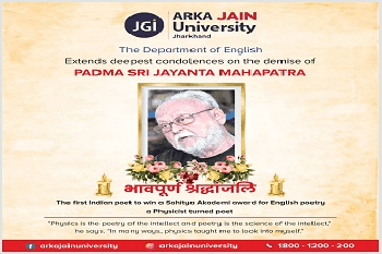 Extends Deepest Condolences on the Demise of Padma Sri Jayanta Mahapatra