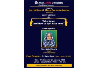 Guest Lecture on ‘Fake News : And How To Spot Fake News’