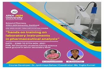 Hands on Training on Laboratory Instruments in Pharmaceutical Analysis