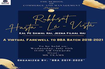 Rukhsat : A Virtual Farewell To BBA Batch 2018 – 2021