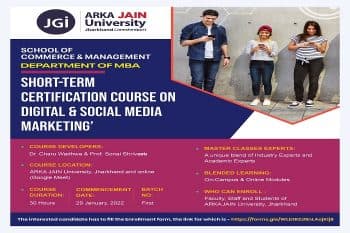 Short-Term Certification Course On Digital & Social Media Marketing