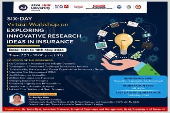 Six- Day Virtual Workshop on Exploring Innovative Research Ideas In Insurance