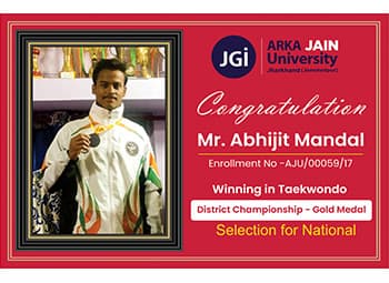 Taekwondo winner Mr.Abhijit Mandal in District Championship – Gold Medal 2019