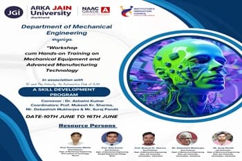 Workshop Cum Hands-on Training on Mechanical Equipment and Advanced Manufacturing Technology